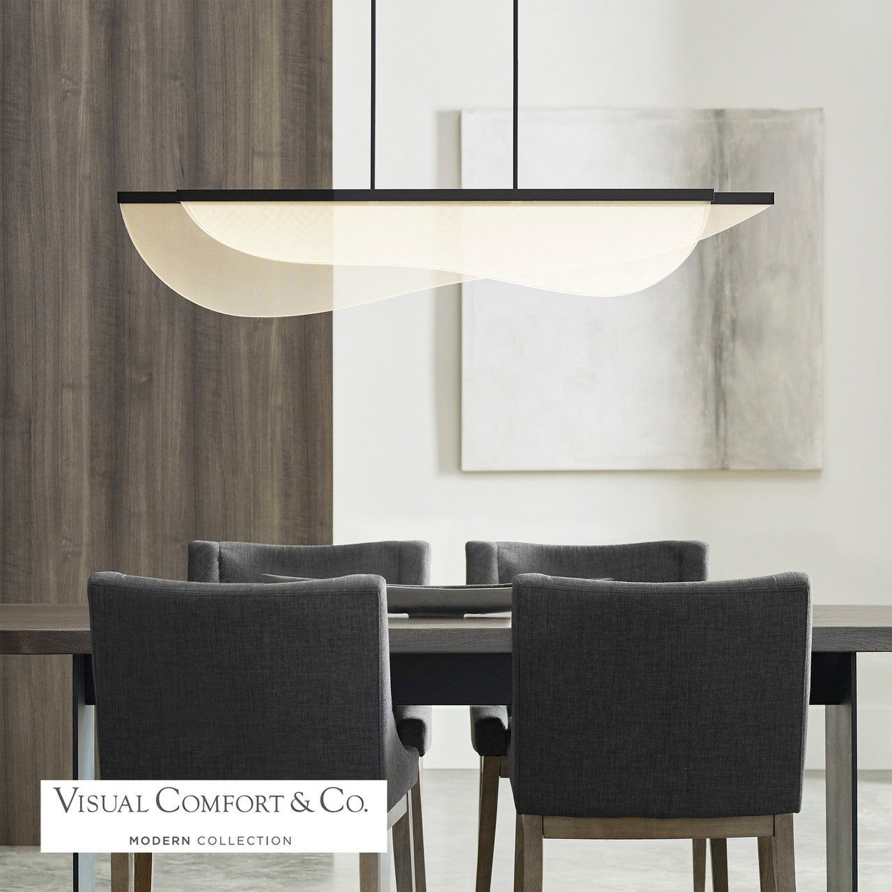 Visual Comfort Modern Nyra Linear Chandelier Brass