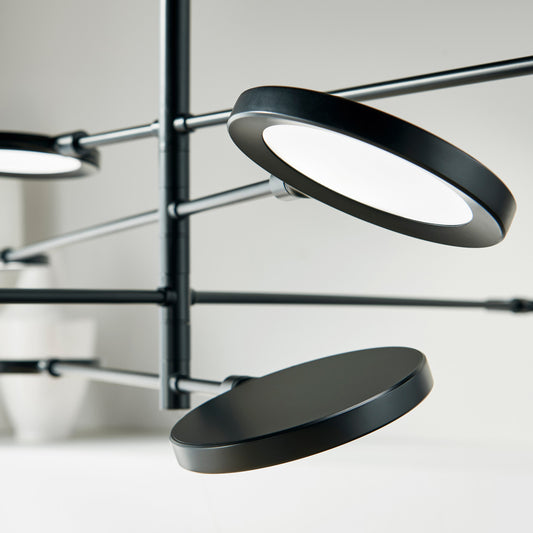 Visual Comfort Modern Spectica LED Chandelier 277V Black, Matte Black