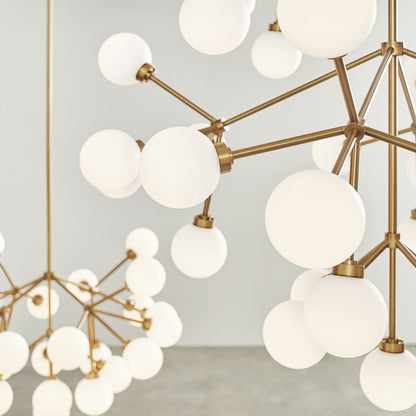Mara Chandelier, 25-Light, 2-Tier, LED, Aged Brass, Glass, 29"W (700MRAWR-LED927 70E7EVR)
