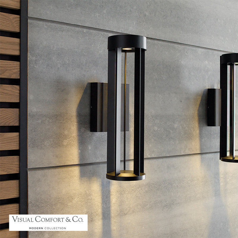 Visual Comfort Modern Turbo Outdoor Wall Sconce Black, Charcoal