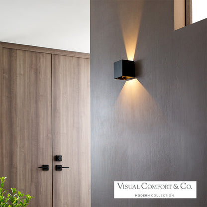 Visual Comfort Modern Vex Outdoor Wall Sconce Black