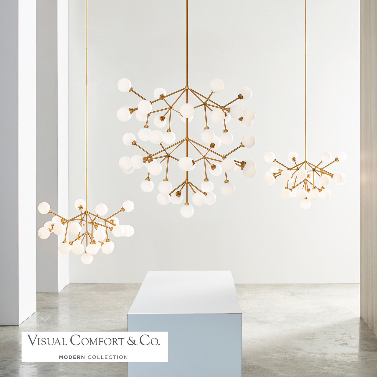 Visual Comfort Modern Mara Chandelier Black, Matte Black