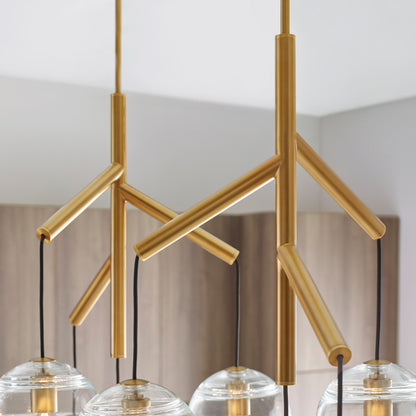Visual Comfort Modern Sedona Double Chandelier Brass, Aged Brass