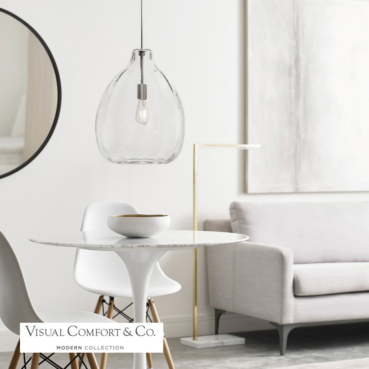 Visual Comfort Modern Harper Pendant Nickel, Satin Nickel