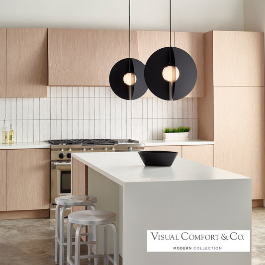 Visual Comfort Modern Orbel Round Pendant Black, Matte Black