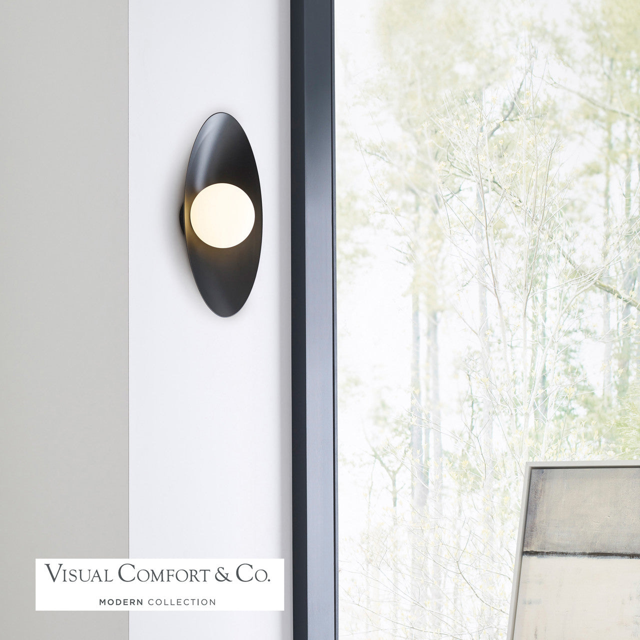Visual Comfort Modern Joni Outdoor Wall Sconce Matte Black, Matte White