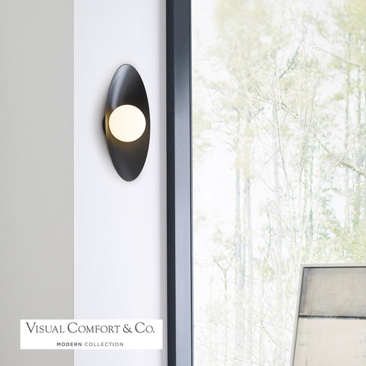 Visual Comfort Modern Joni Outdoor Wall Sconce Matte Black, Matte White