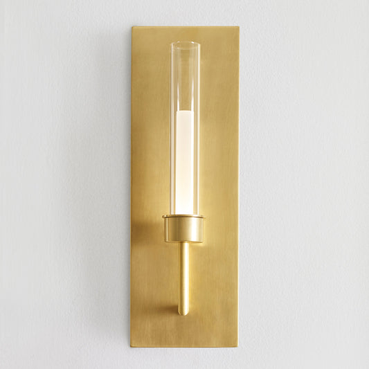 Visual Comfort Modern Linger LED Wall Sconce 277V Brass, Natural Brass