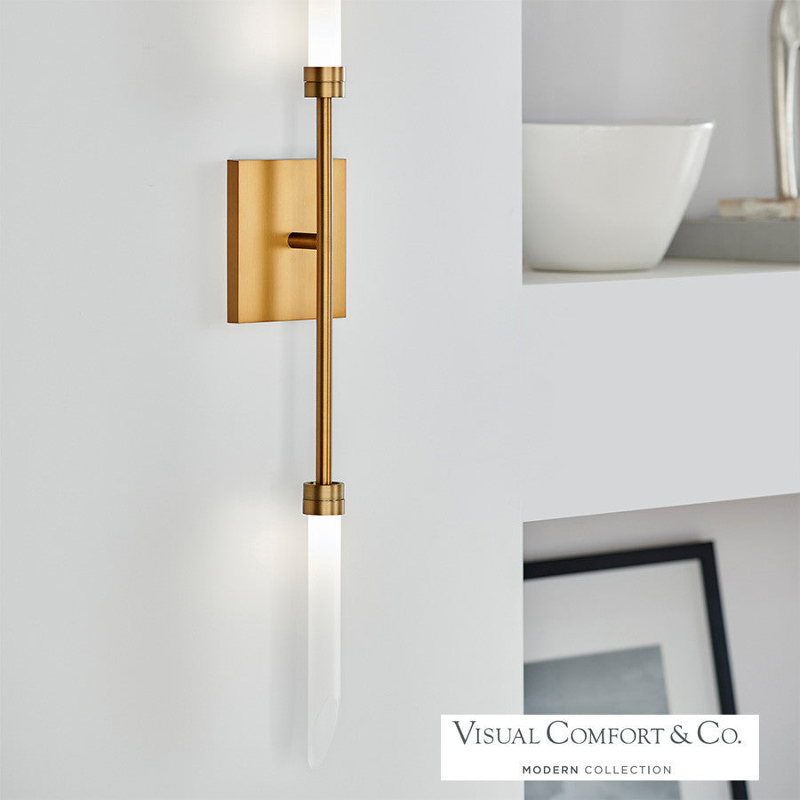 Visual Comfort Modern Spur Wall Sconce Nickel, Satin Nickel