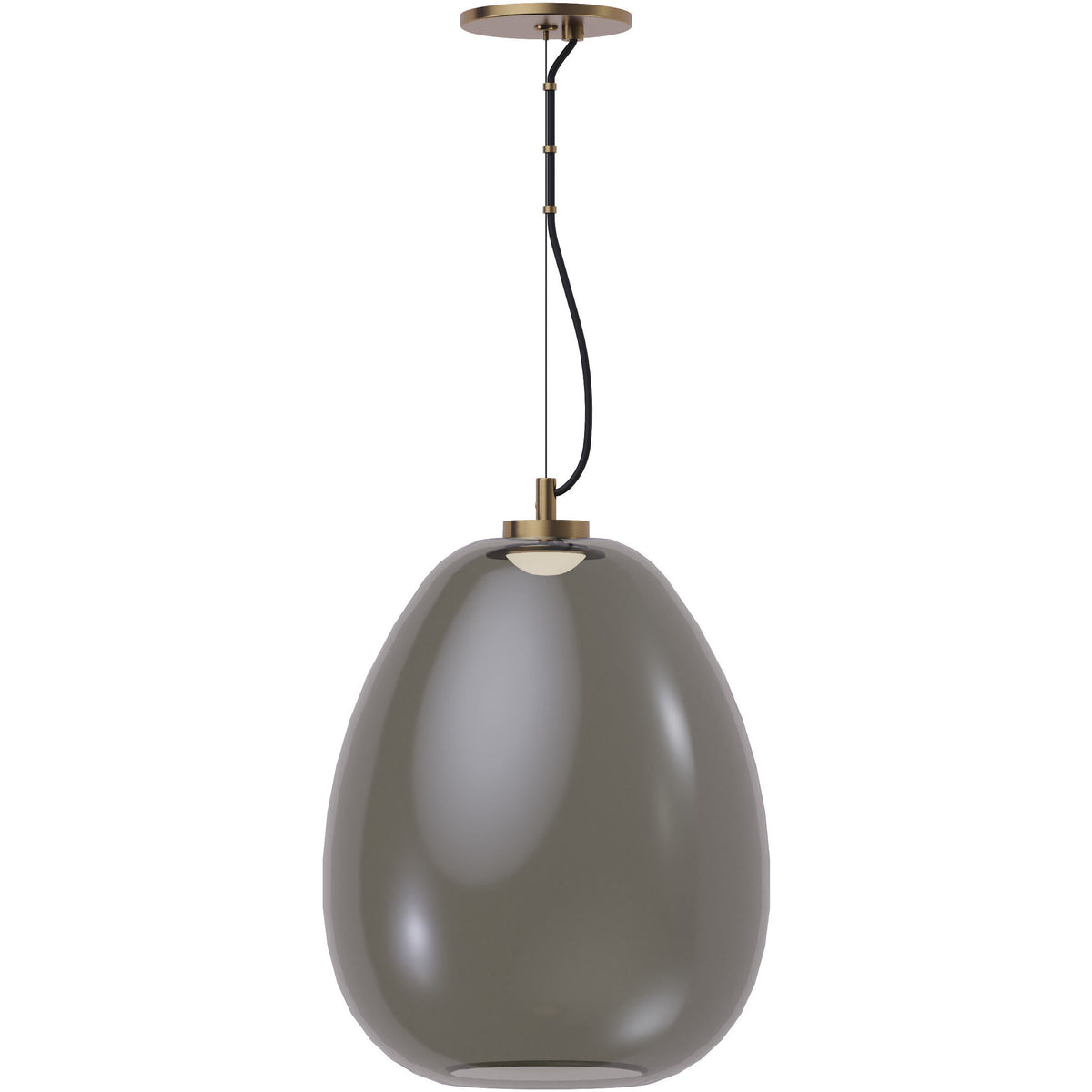 Kapoor Medium Pendant Smoke/Natural Brass