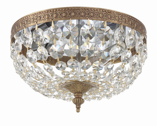 Crystorama Ceiling Mount 2 Light Flush Mount Olde Brass