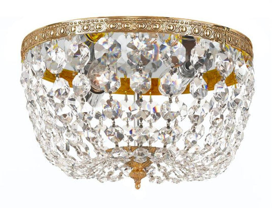 Crystorama Ceiling Mount 2 Light Flush Mount Olde Brass