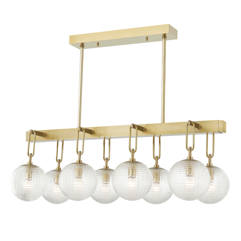 Hudson Valley Jewett Linear Chandelier Aged Brass