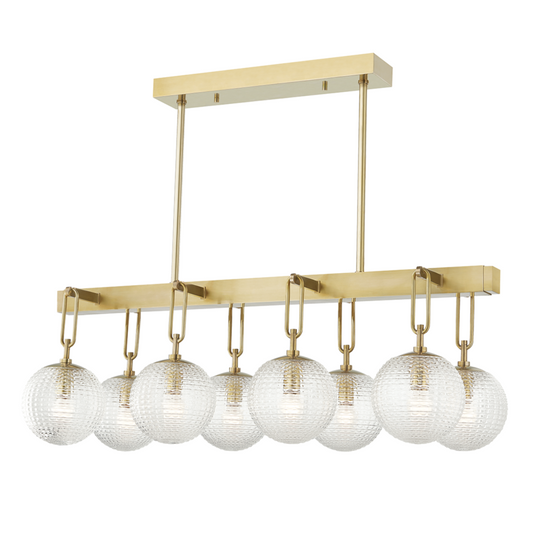Hudson Valley Jewett Linear Chandelier Aged Brass