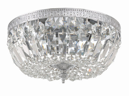 Ceiling Mount 3 Light Flush Mount - Polished Chrome, Hand Cut Crystal 6.5"H, Crystorama (712-CH-CL-MWP 20GV1)