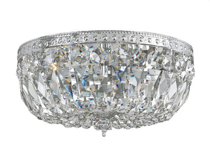 Ceiling Mount 3 Light Flush Mount - Polished Chrome, Swarovski Spectra Crystal 6.5"H, Crystorama (712-CH-CL-SAQ 20GV2)