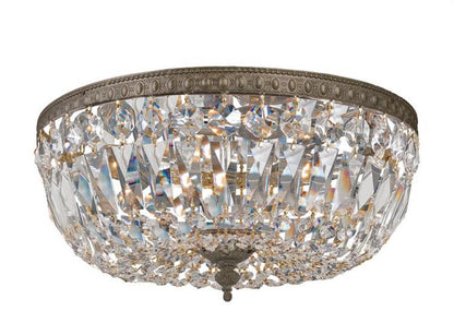 Ceiling Mount 3 Light Flush Mount - English Bronze, Clear Italian 6.5"H, Crystorama (712-EB-CL-I 2GWZR)
