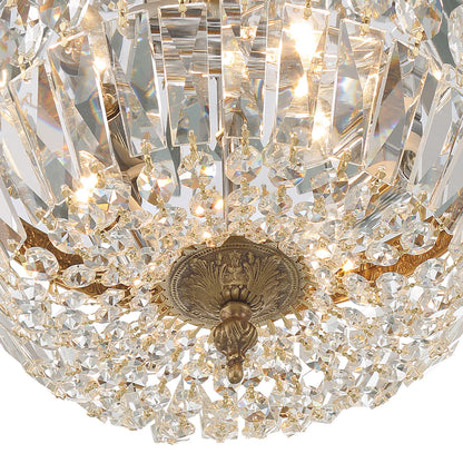 Ceiling Mount 3 Light Flush Mount - Olde Brass, Clear Italian 6.5"H, Crystorama (712-OB-CL-I 2GWZT)