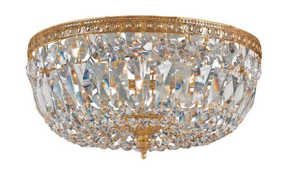 Ceiling Mount 3 Light Flush Mount - Olde Brass, Clear Italian 6.5"H, Crystorama (712-OB-CL-I 2GWZT)