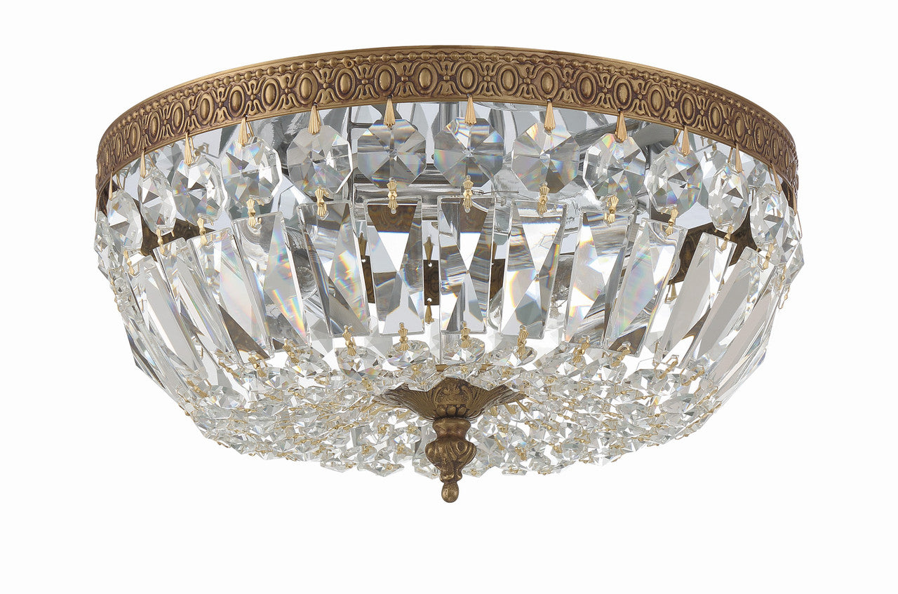 Crystorama Ceiling Mount 3 Light Flush Mount Polished Chrome
