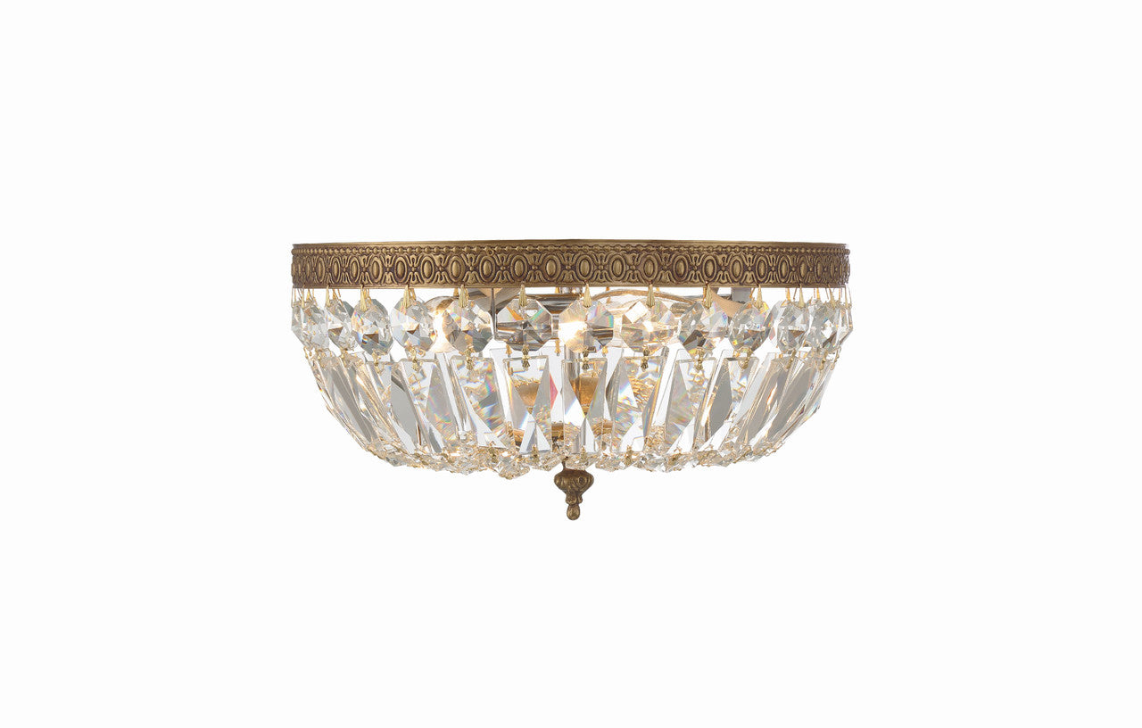 Crystorama Ceiling Mount 3 Light Flush Mount Polished Chrome