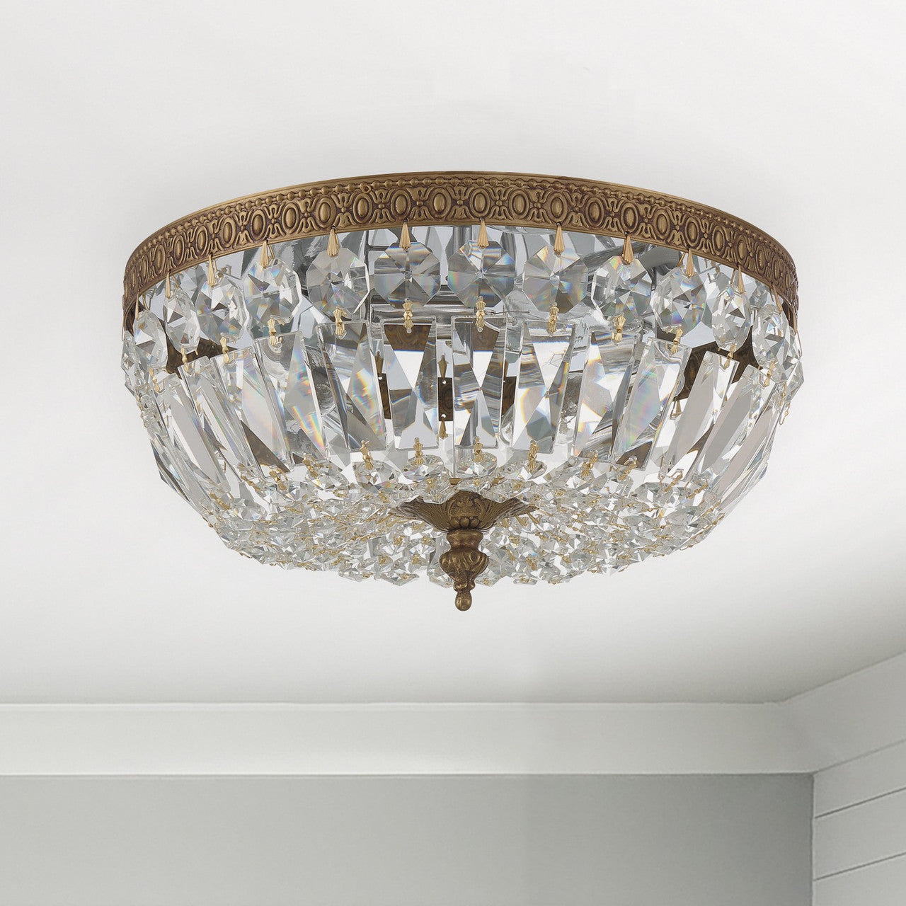 Crystorama Ceiling Mount 3 Light Flush Mount English Bronze