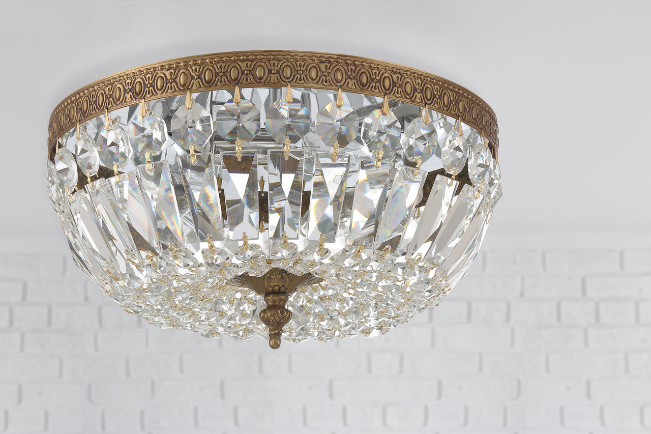 Crystorama Ceiling Mount 3 Light Flush Mount English Bronze