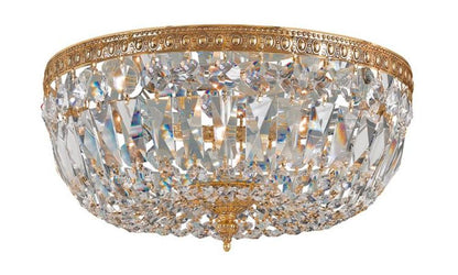 Crystorama Ceiling Mount 3 Light Flush Mount Olde Brass