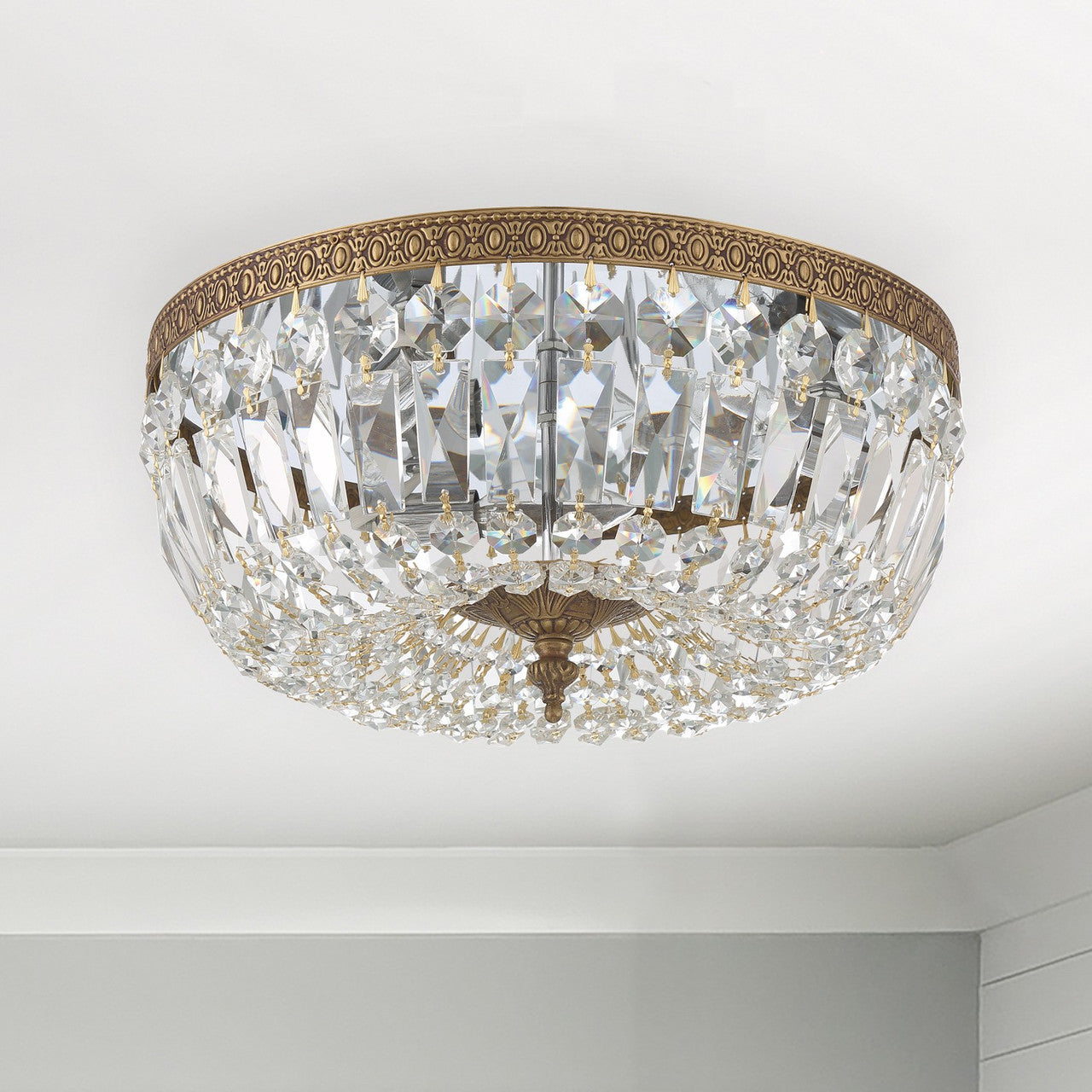 Crystorama Ceiling Mount 3 Light Flush Mount Polished Chrome
