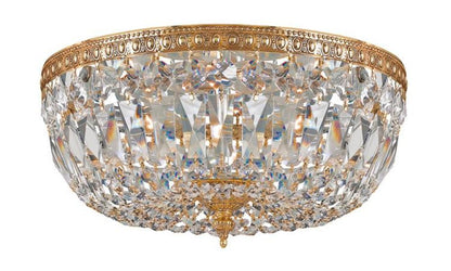 Crystorama Ceiling Mount 3 Light Flush Mount Olde Brass