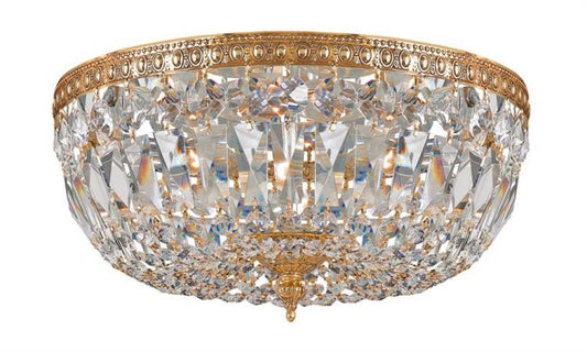 Crystorama Ceiling Mount 3 Light Flush Mount Olde Brass