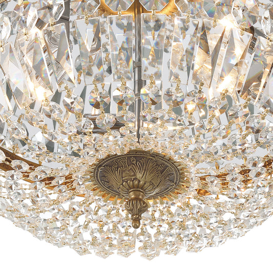 Crystorama Ceiling Mount 3 Light Flush Mount Olde Brass