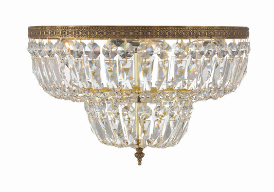 Crystorama Ceiling Mount 4 Light Flush Mount Olde Brass