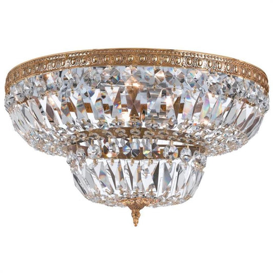 Crystorama Ceiling Mount 4 Light Flush Mount Olde Brass