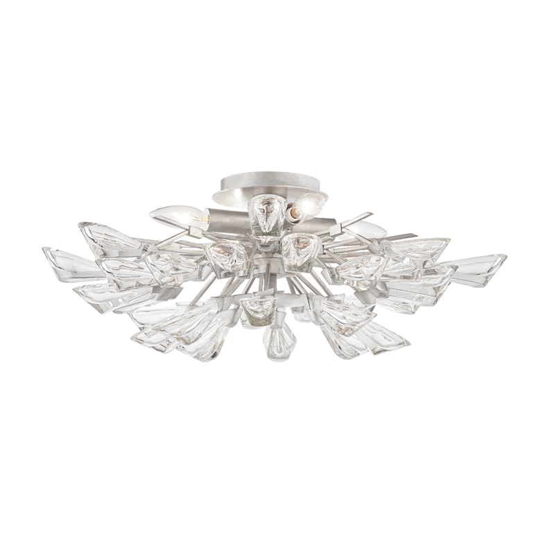 Hudson Valley Tulip Semi-Flush Mount Silver Leaf