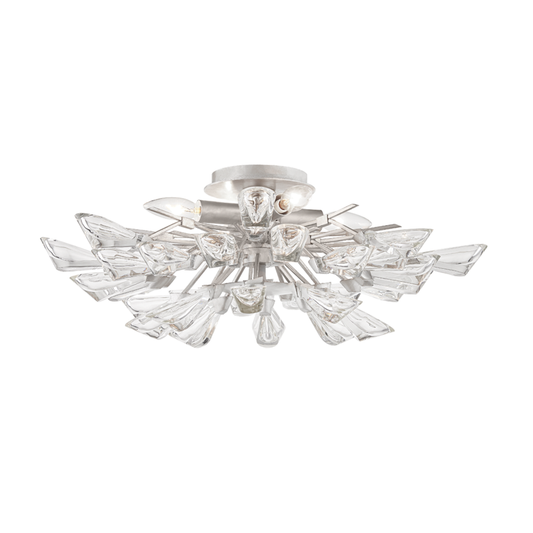 Hudson Valley Tulip Semi-Flush Mount Silver Leaf