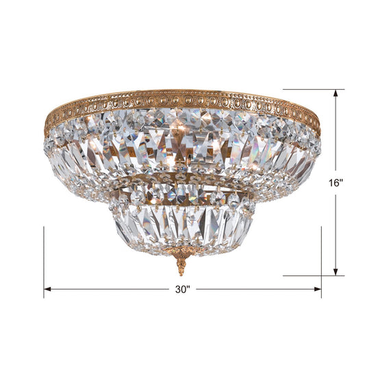 Crystorama 8 Light Clear Hand Cut Brass Ceiling Mount
