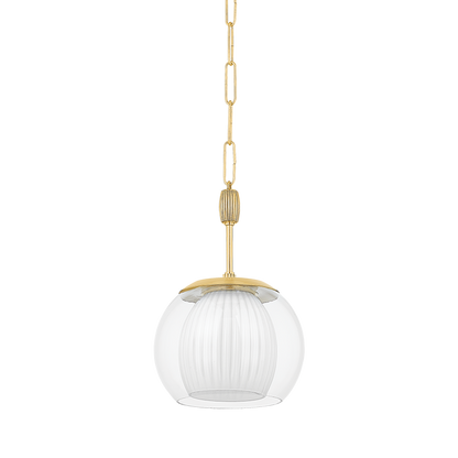 Hudson Valley Clementon 11" Pendant Aged Brass