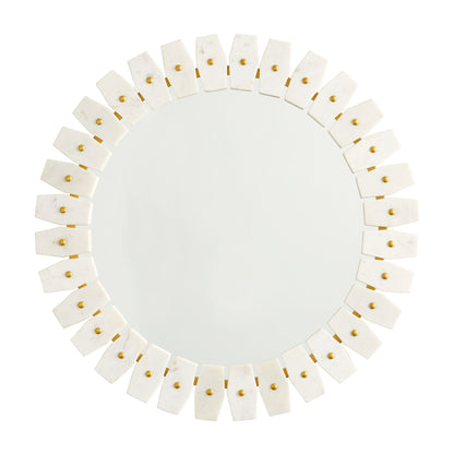 Capital 28.5"W x 28.5"H Mirror in Marble and Brass