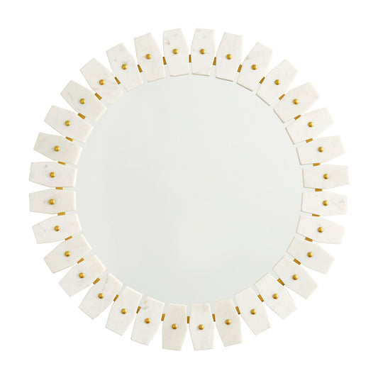 Capital 28.5"W x 28.5"H Mirror in Marble and Brass