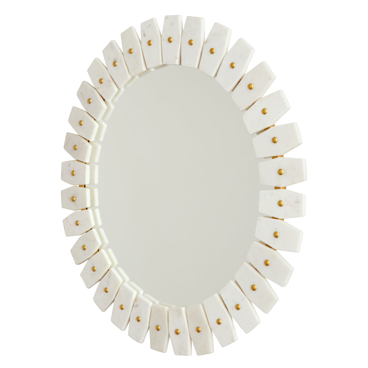 Capital 28.5"W x 28.5"H Mirror in Marble and Brass