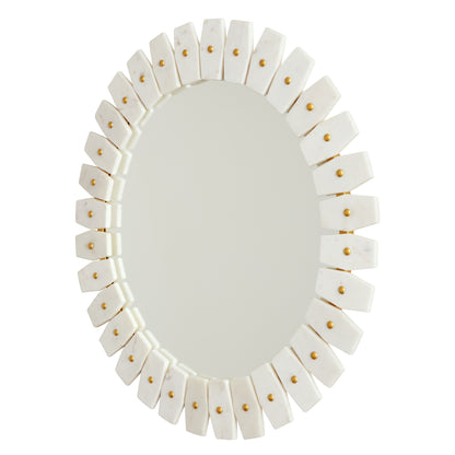Capital 28.5"W x 28.5"H Mirror in Marble and Brass
