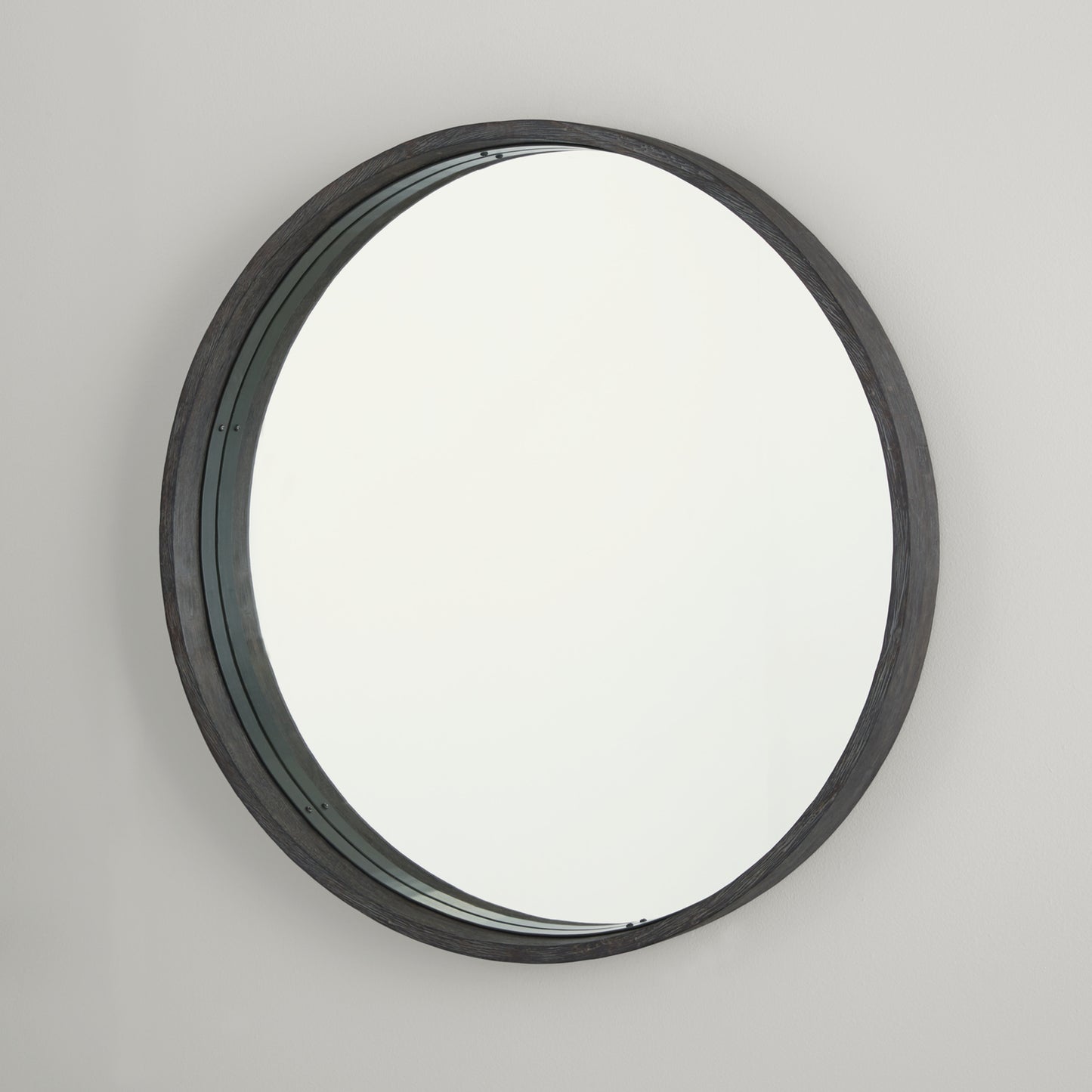 Capital 31"W x 31"H Mirror in Carbon Grey and Iron Silk