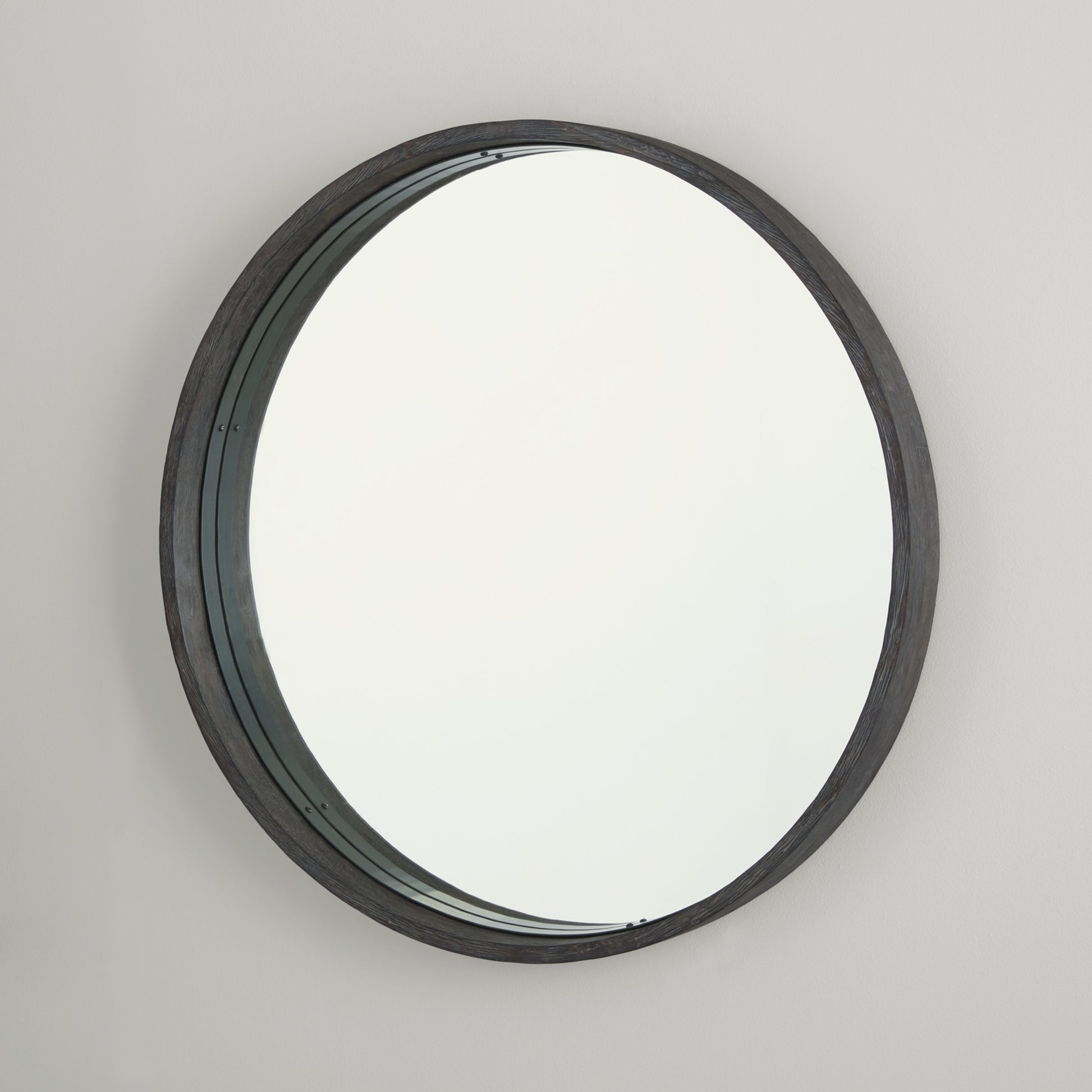 Capital 31"W x 31"H Mirror in Carbon Grey and Iron Silk