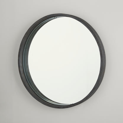 Capital 31"W x 31"H Mirror in Carbon Grey and Iron Silk