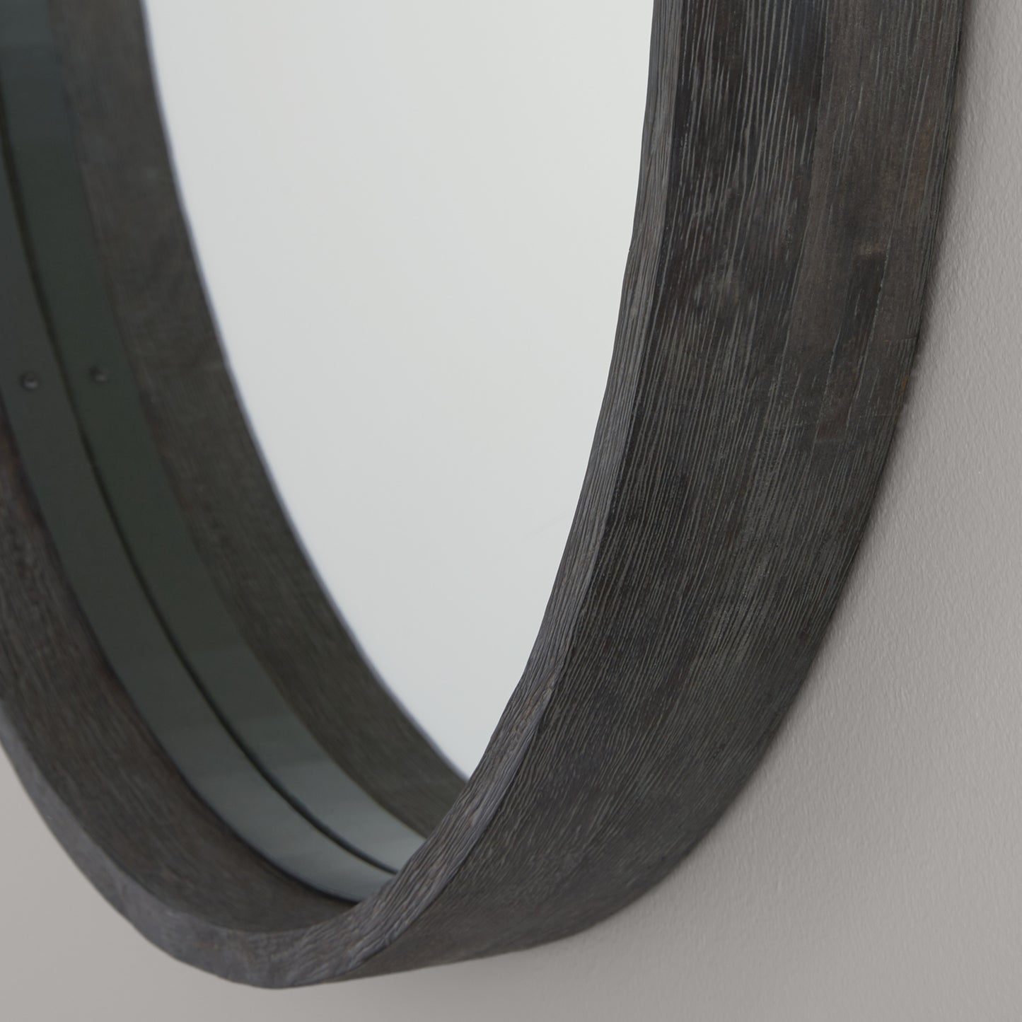 Capital 31"W x 31"H Mirror in Carbon Grey and Iron Silk
