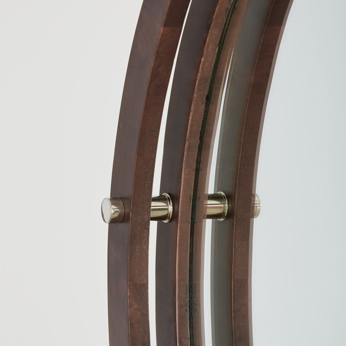 Capital 29.75"W x 29.75"H Mirror in Dark Wood and Polished Nickel