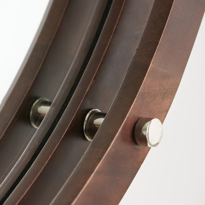 Capital 29.75"W x 29.75"H Mirror in Dark Wood and Polished Nickel