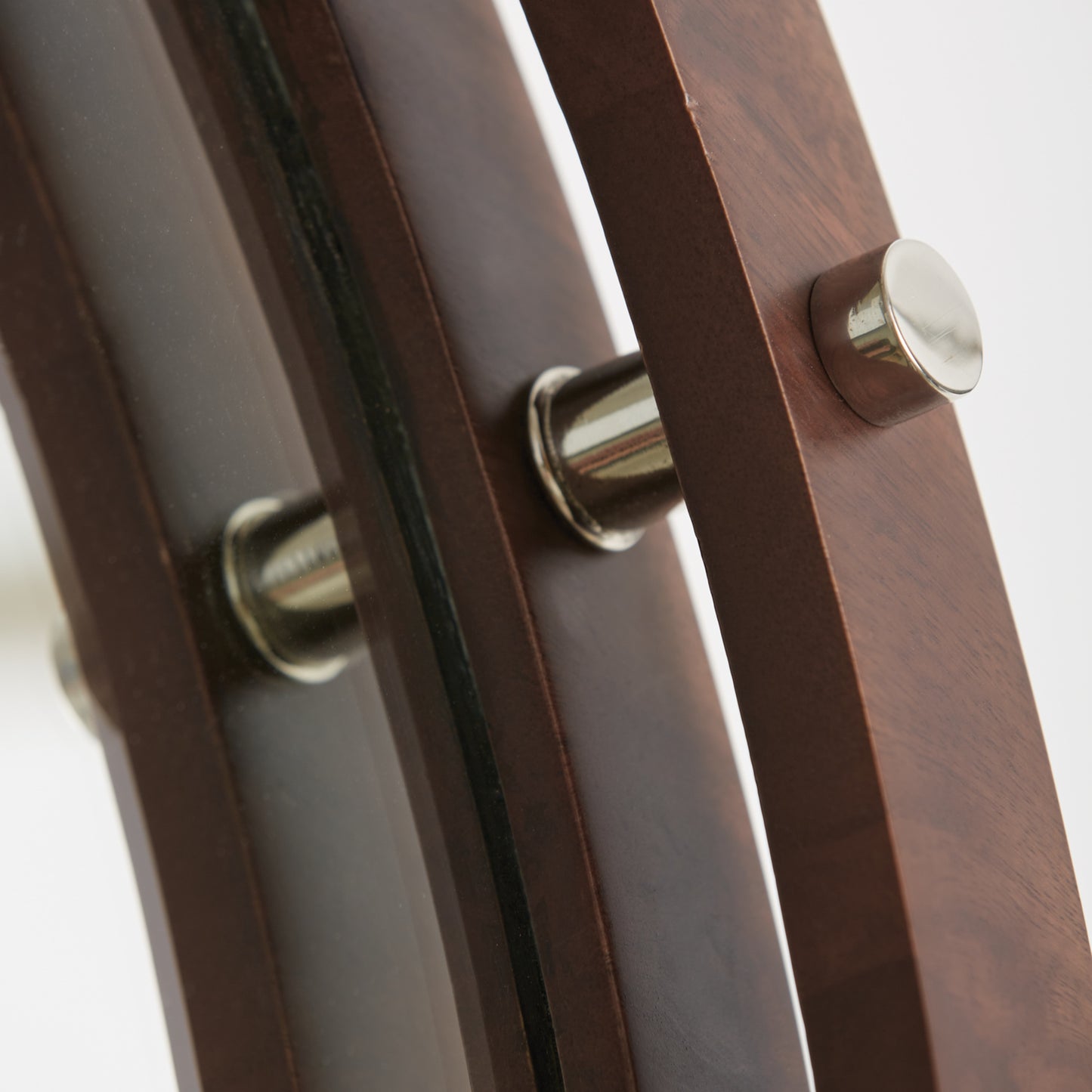 Capital 29.75"W x 29.75"H Mirror in Dark Wood and Polished Nickel