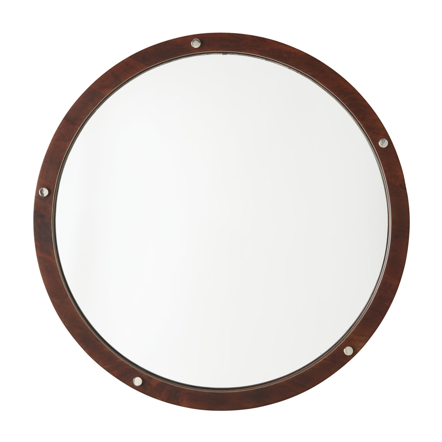 Capital 29.75"W x 29.75"H Mirror in Dark Wood and Polished Nickel